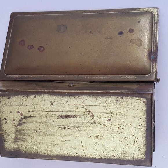 Antique Ges Gesch Austria Bronze Metal Stamp Box Trinket Pill Box 3 Slots - Picture 4 of 6